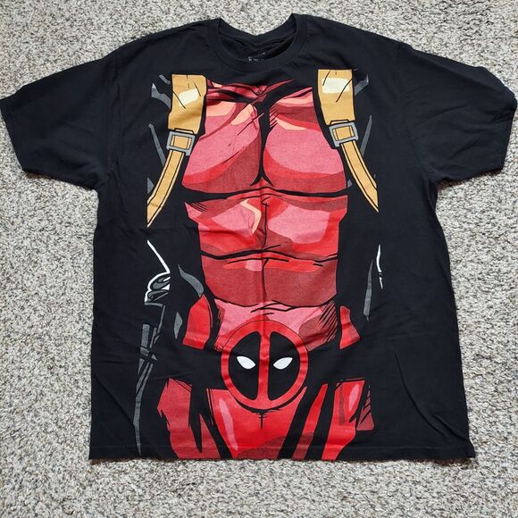 Deadpool Marvel T-Shirt Size XL Lot-2 Shirts Total Black & Gray - Picture 1 of 10